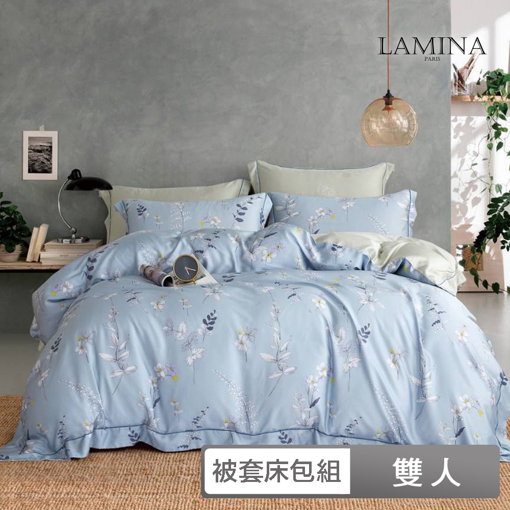 LAMINA 雙人 100%萊賽爾天絲兩用被套床包組-5款任選-(花卉系列)♒️70A001